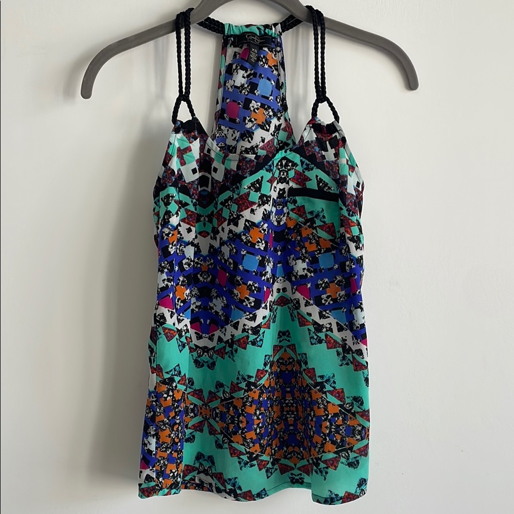 Colorful Geometric Print Tank Top